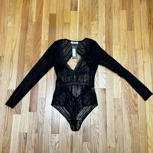 Elegant Black Sheer Bodysuit